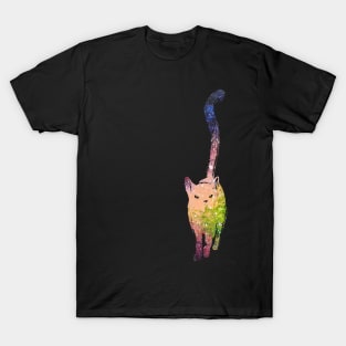 Galaxy Cat Nebula Double Exposure Number 1 T-Shirt